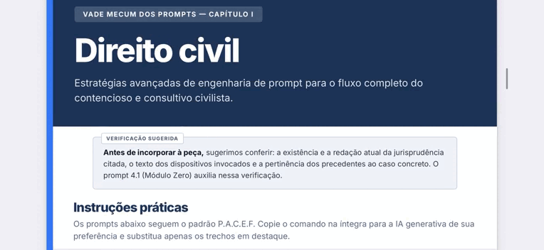 Seção Veja na prática: prompt e resultado real gerado pela IA